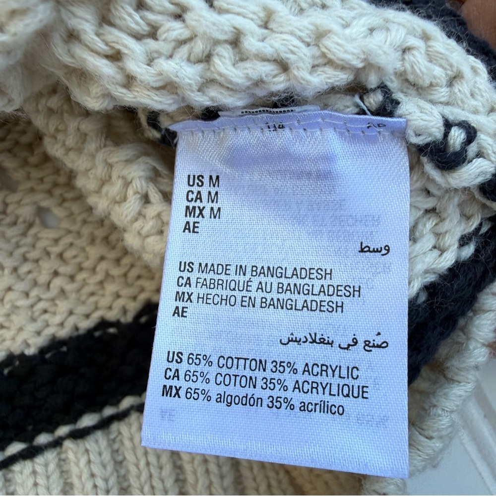 Open-Knit V-Neck Striped Sweater - Picture 6 of 6